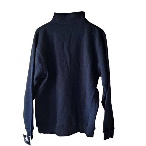 J. America Dark Navy Blue High / Mock Neck L/S Quarter Zip Fleece Jacket - M - Picture 4 of 10